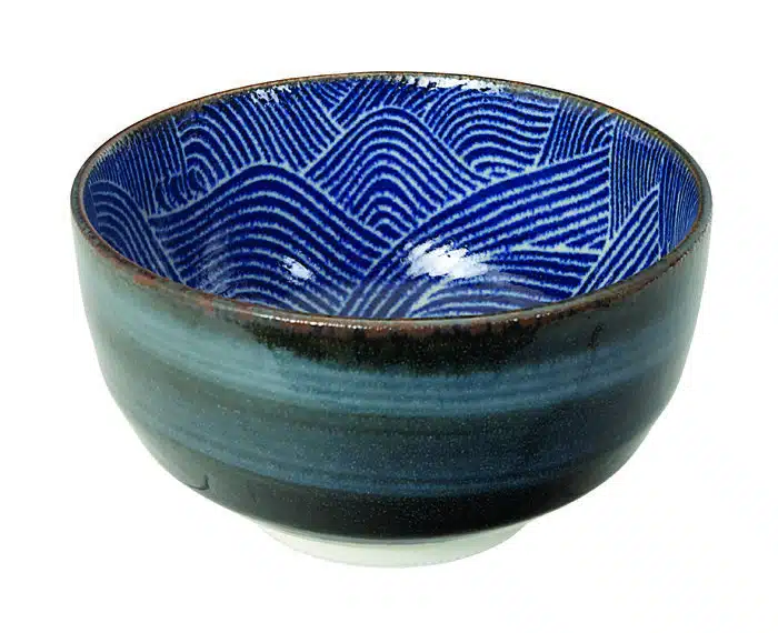 Dark Blue / White Bowl - Seigaiha - 12.8 x 6.8 cm 475 ml