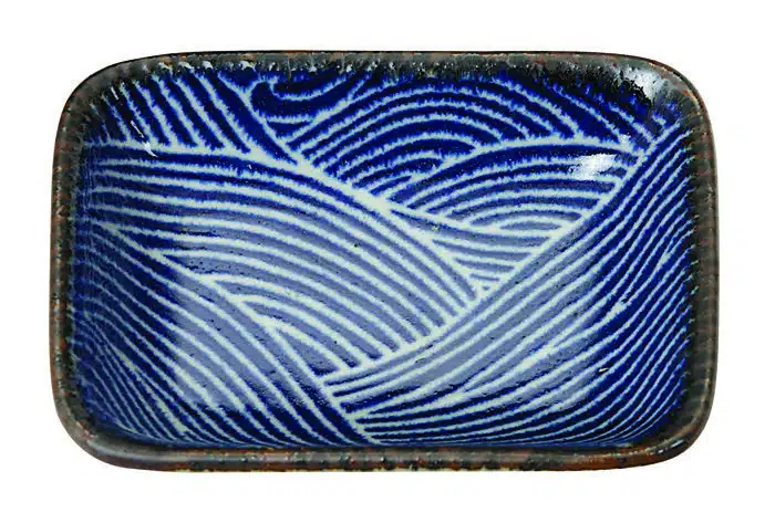 Dark Blue / White Bowl - Seigaiha - 9.5 x 7 x 2.3 cm
