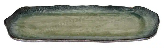 Green rectangular plate - Yamasaku - 35,5x16cm