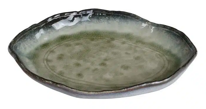 Green plate - Yamasaku - 26 x 18.5 x 3.5 cm