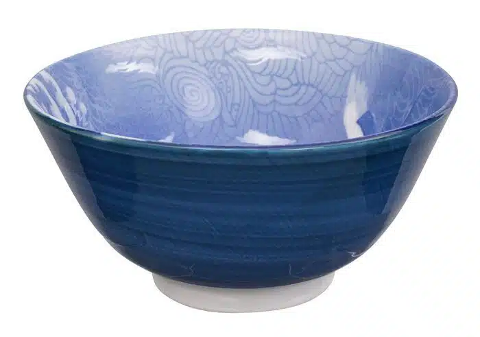 Blue / White Bowl with Crane Figure - Mixed Bowls - 12,7 x 6,35 cm