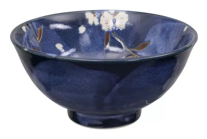 Blue / White Bowl with Cherry Figure - Mixed Bowls - 16 x 8 cm 600 ml