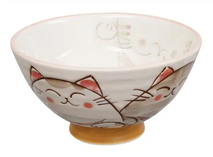 White bowl with cat figure - Kawai - 11.5 x 6 cm 300ml