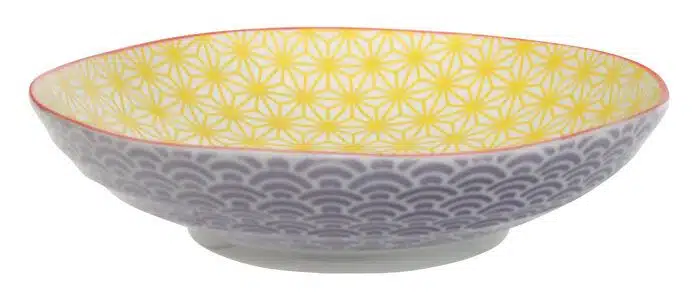 Yellow / Purple Plate - Star Wave - 21 x 5.2 cm
