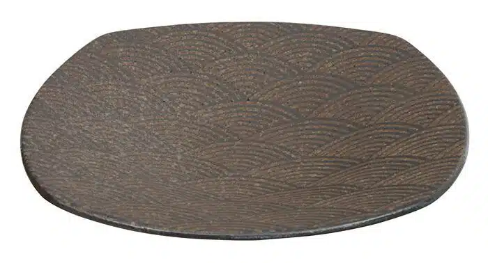Brown Plate - Mino Yaki - 28 cm