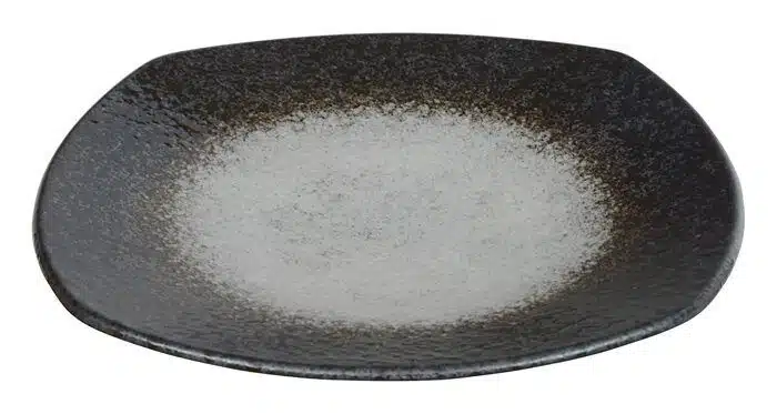 Black / White Plate - Mino Yaki - 28cm