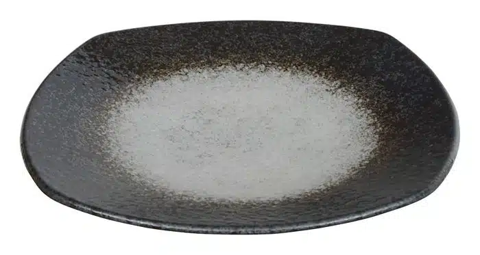 Black / White Plate - Mino Yaki - 28cm