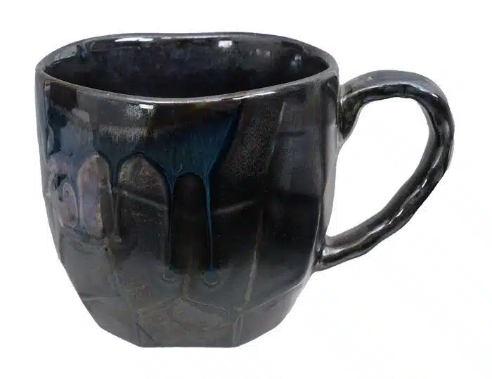 Black handmade cup - 8.5 x 8 cm 300 ml