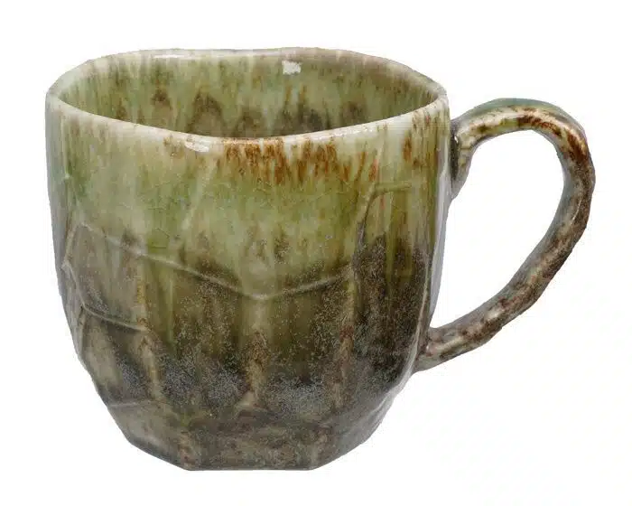 Green handmade cup - 8.5 x 8 cm 300 ml