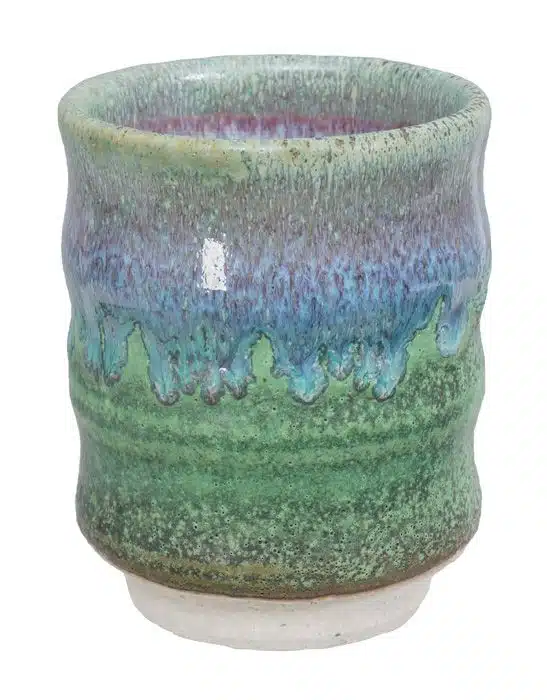 Green handmade cup - 7 x 9 cm
