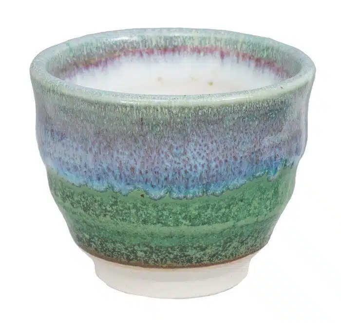 Green handmade cup - 8.5 x 6.9 cm