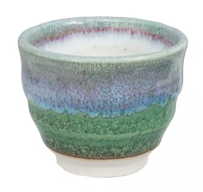 Green handmade cup - 8.5 x 6.9 cm