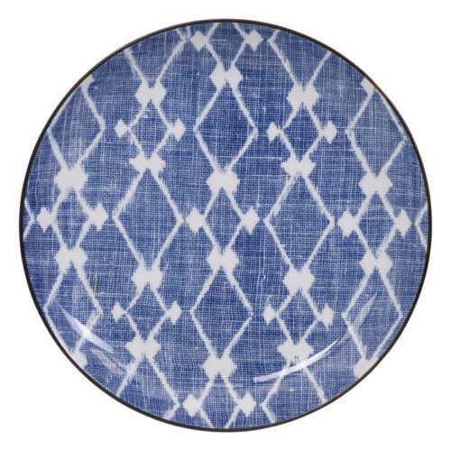 Tokyo Design Studio - Shibori - Blauw/Wit Ontbijtbord - 21.5 x 3cm