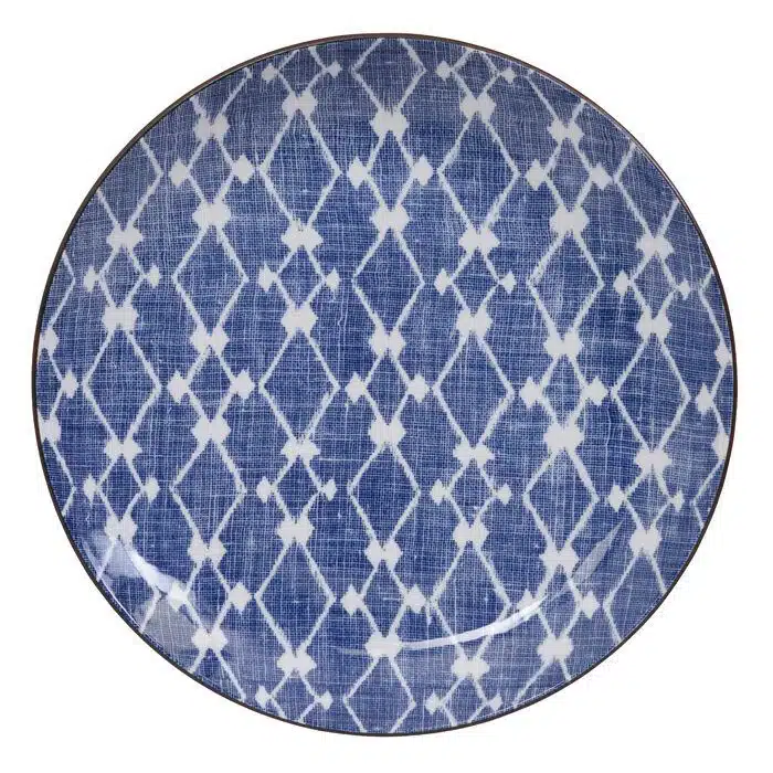 Tokyo Design Studio - Shibori - Blauw/Wit Dinerbord - 31 x 4cm