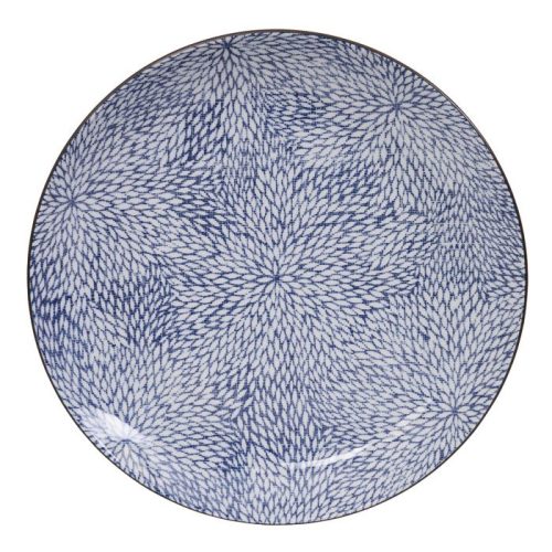 Tokyo Design Studio - Kiku - Blauw/Wit Dinerbord - 31 x 4cm