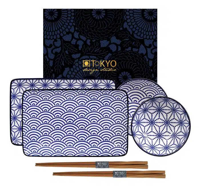 Blue / White Waves / Zodiac Set - Nippon Blue - 21 x 13.5 & 9.5 x 3 cm