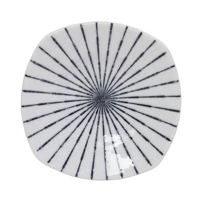 Blue / White Square Plate - Tokusa White - 13.5 x 2.8 xm