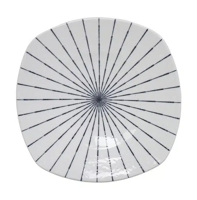 Blue / White Square Plate - Tokusa White - 27.5 x 4.5 cm