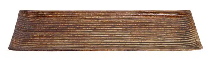 Brown rectangular serving plate - Large plates - 33.2 x 10.5 cm