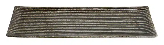 Green rectangular platter - 33.2 x 10.5 cm