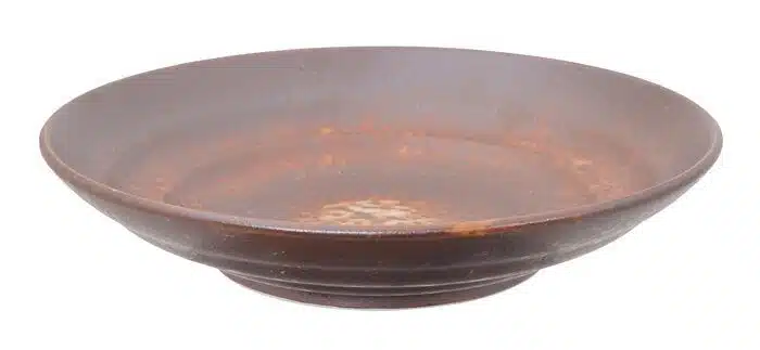 Red plate - Minoyaki - 28.5 x 6 cm