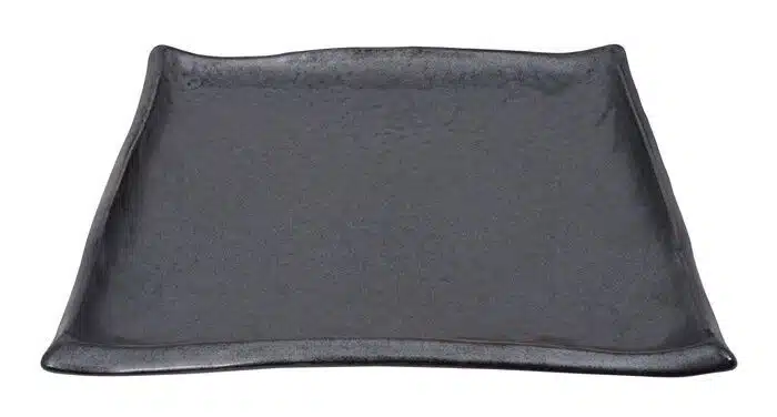 Matte Black Square Plate - Tetsu Kessho Mat - 22.7 x 22.7 cm