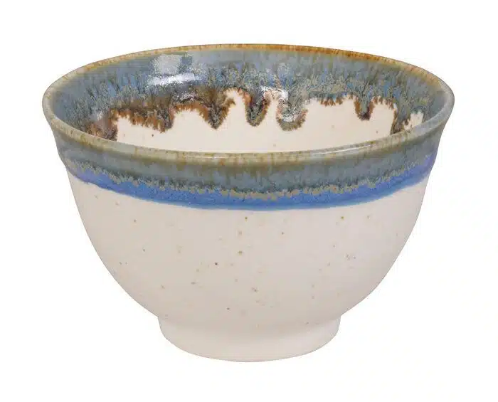 White / Blue Handmade Teacup - 9 x 5,4 cm