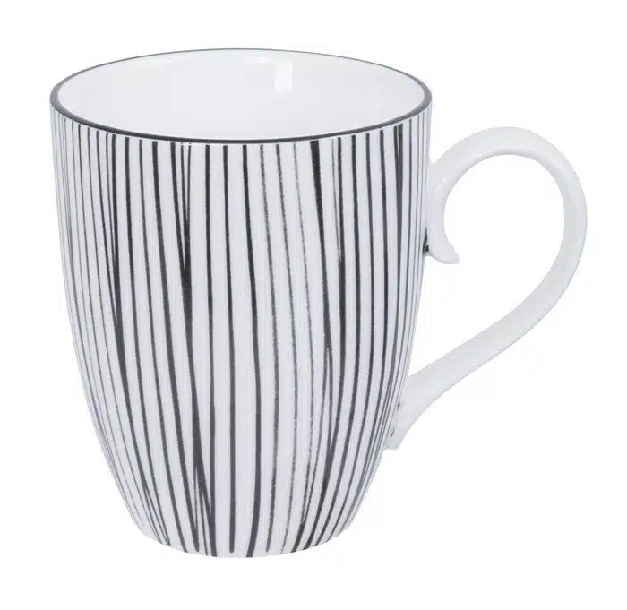Black / White Cups Lines - Nippon Black - 8.5 x 10.2 cm 380 ml