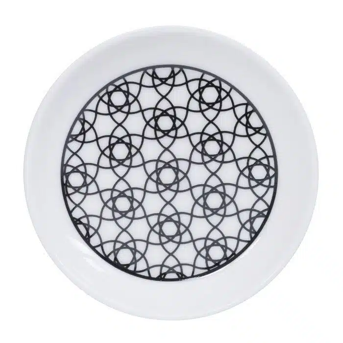 Black / white teal cup coaster stripe - Nippon Black - 9 x 1.5 cm
