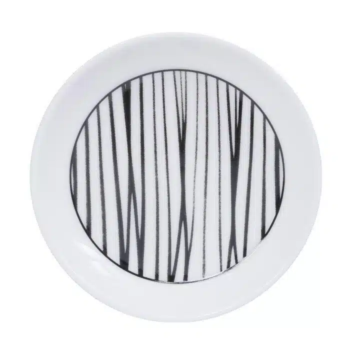 Black / White Teacup coaster Lines - Nippon Black - 9 x 1.5 cm