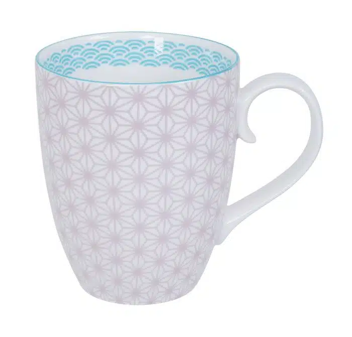 Purple / White Mug - Star Wave - 8.5 x 10.2 cm 380 ml