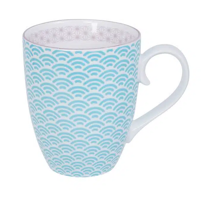 Light Blue / White Mug - Star Wave - 8.5 x 10.2 cm 380 ml