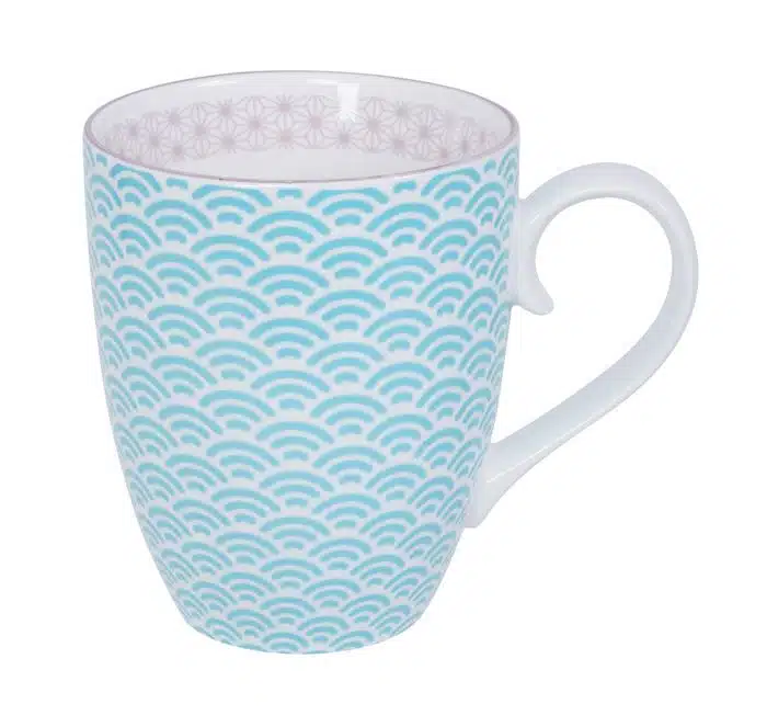 Light Blue / White Mug - Star Wave - 8.5 x 10.2 cm 380 ml