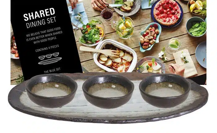 Golden Handmade Plate Set - Set of 4 pieces - 33 x 13.5 x 2.8 cm & 8.3 x 3 cm