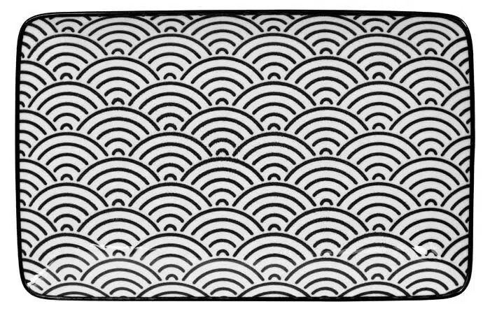 Black and white rectangular plate waves - Nippon Black - 21 x 13.5 cm