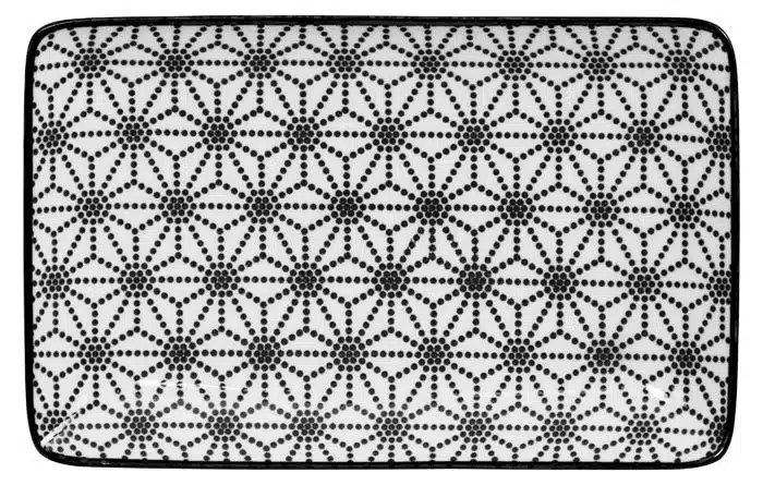 Black / White Rectangular Plate Star - Nippon Black - 21 x 13.5 cm