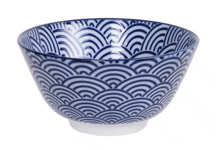 Blue / White Bowl with Waves - Nippon Blue - 12 x 6.4 cm 300 ml