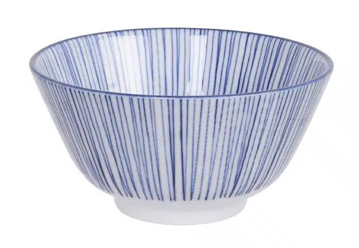 Blue / White Bowls Lines - Nippon Blue - 12x6.4cm 300ml
