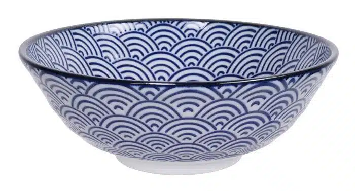 Blue / White Bowl Waves - Nippon Blue - 21 x 7.8 cm 1000 ml