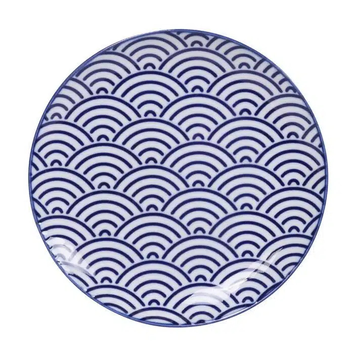 Blue / White Plate Waves - Nippon Blue - 16 x 2 cm