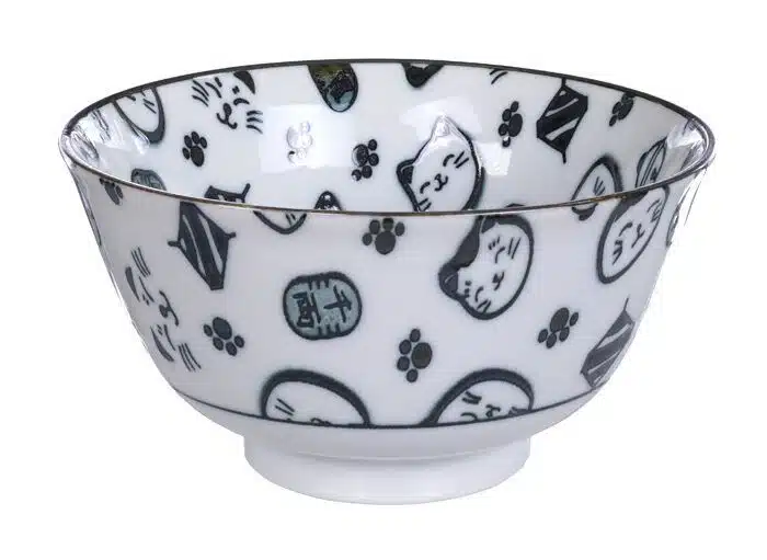 Black / White Bowl - Lucky Cat - 12,7 x 6,5 cm 300ml