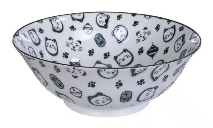 Blue / White Bowl - Lucky Cat - 18.2 x 7.7 cm 1000 ml