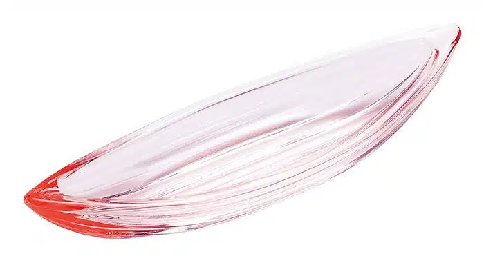 Pink glass bowl - 16.2 x 2.3 cm