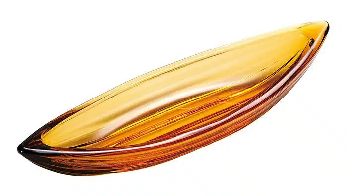 Yellow glass bowl - 16.2 x 2.3 cm