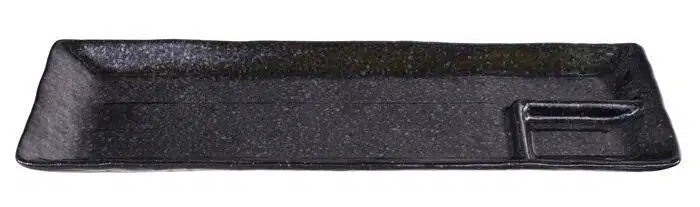 Black rectangular serving plate - Large plates - 33.2 x 10.5 cm