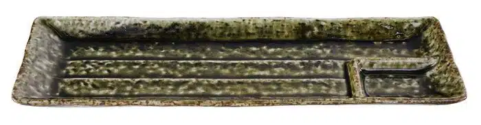 Green rectangular platter - Large plates - 33.2 x 10.5 cm