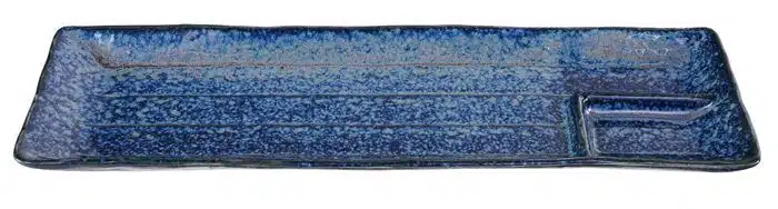 Blue rectangular serving plate - Large plates - 33.2 x 10.5 cm