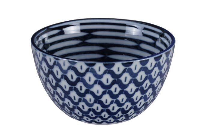 Tokyo Design Studio - Mixed Bowls - Blauw/Witte Kom - 12.7 x 7cm 500ml