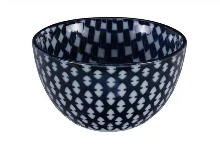 Tokyo Design Studio - Mixed Bowls - Blauw/Witte Kom - 12.7 x 7cm 500ml