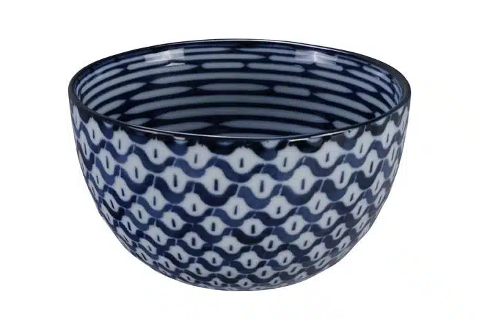 Tokyo Design Studio - Mixed Bowls - Blauw/Witte Kom - 15 x 8,5cm 750ml